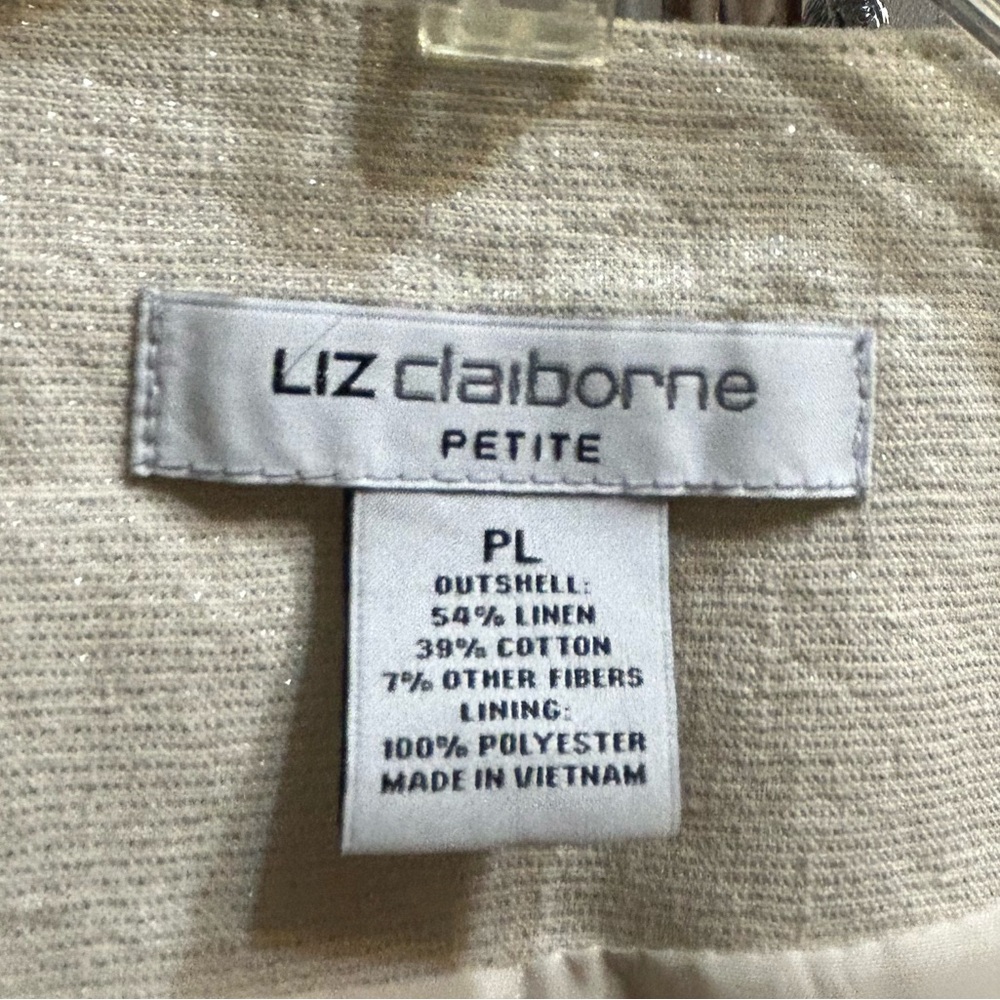 Liz Claiborne Petite Cream Linen Blend - Picture 2 of 4
